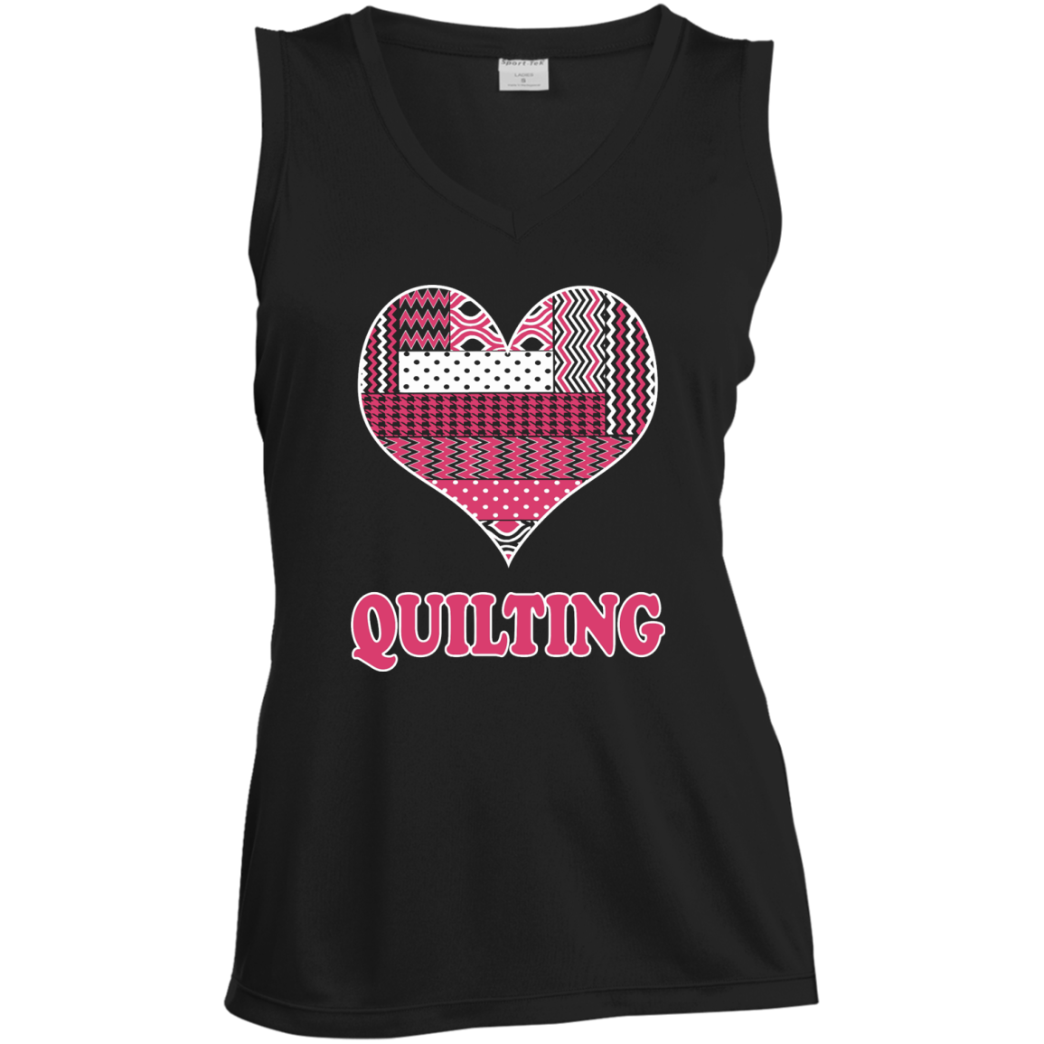 Heart Quilting Ladies Sleeveless V-Neck - Crafter4Life - 2