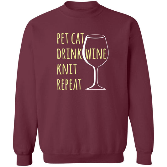 Pet Cat-Drink Wine-Knit Sweatshirt