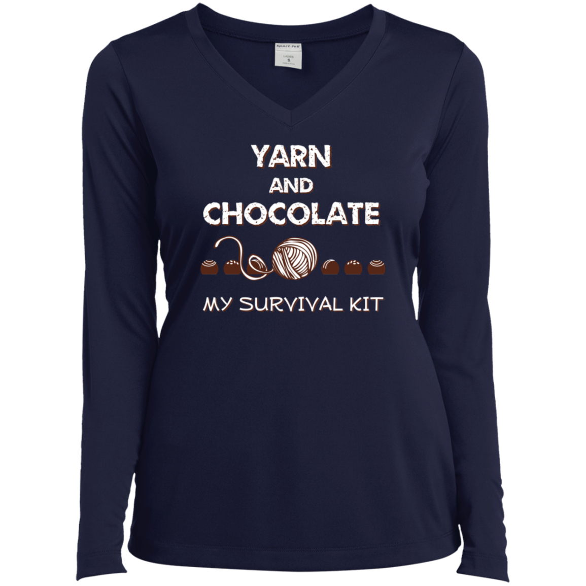Yarn and Chocolate Ladies Long Sleeve Shirts