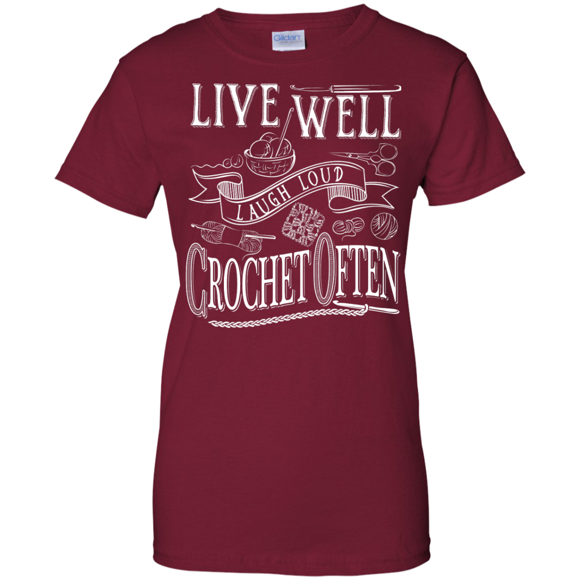 Crochet Often Ladies Custom 100% Cotton T-Shirt - Crafter4Life - 3