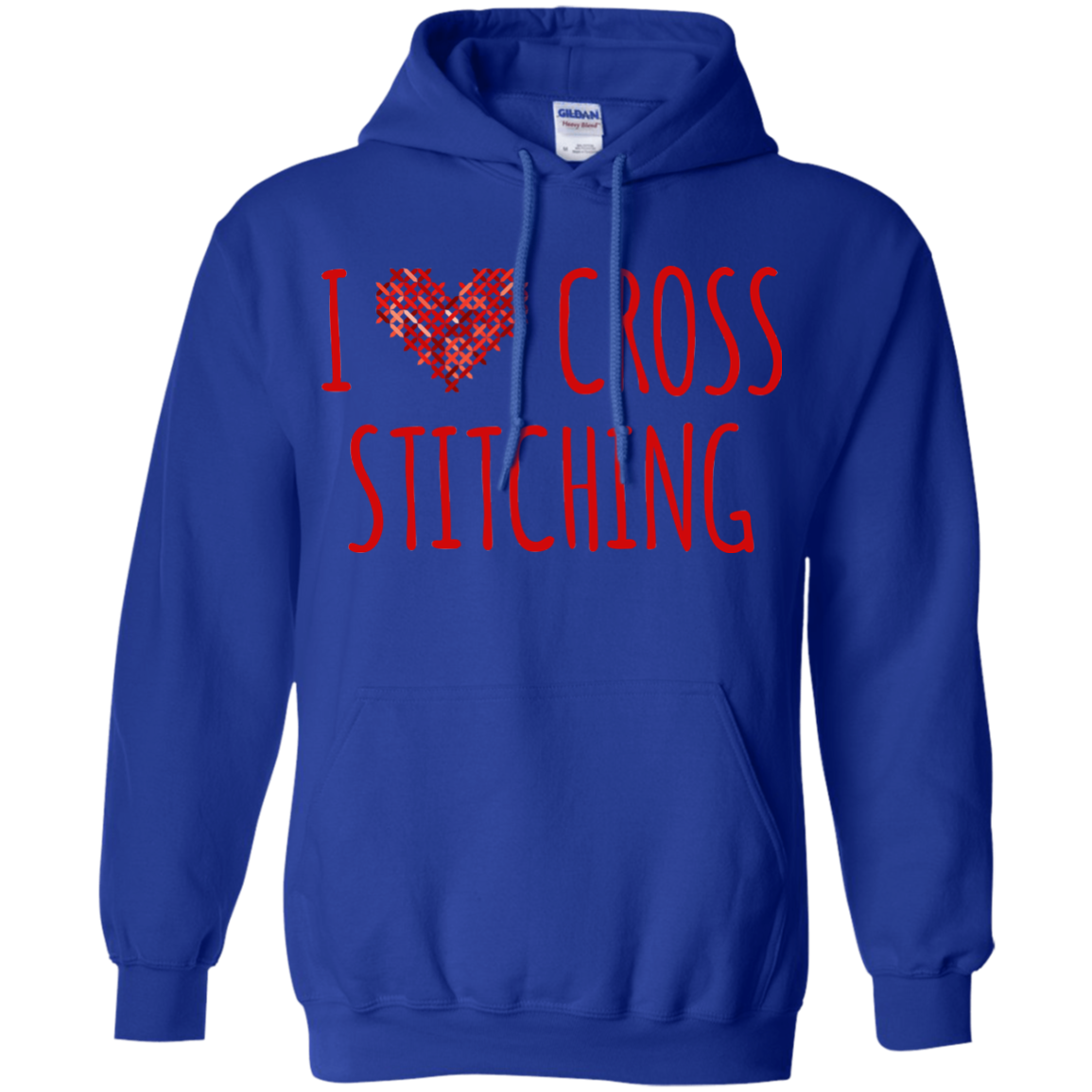 I Heart Cross Stitching Pullover Hoodie