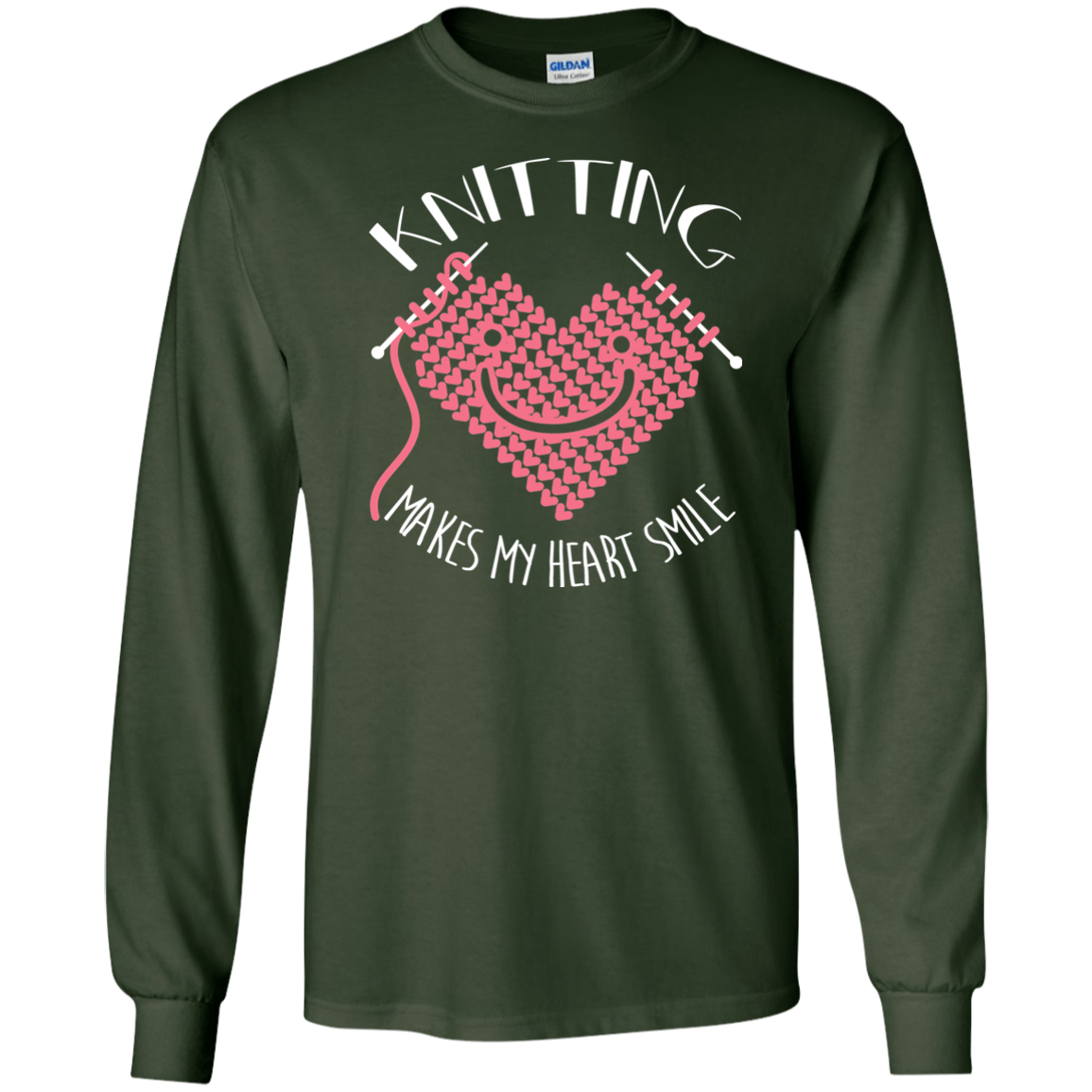 Knitting Makes My Heart Smile LS Ultra Cotton T-Shirt