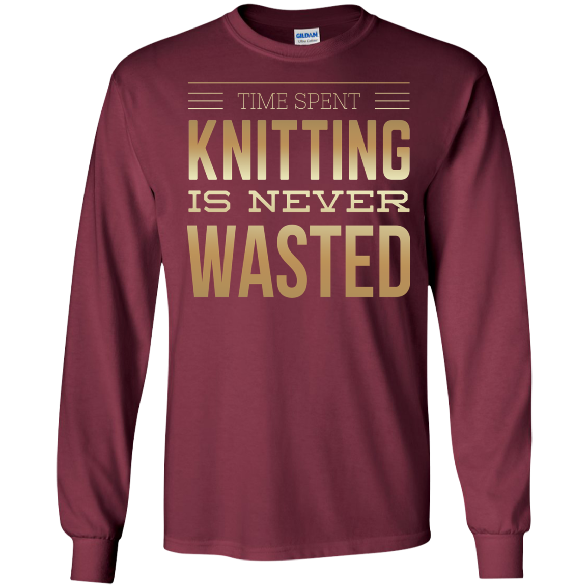 Time Spent Knitting Long Sleeve Ultra Cotton T-Shirt - Crafter4Life - 5