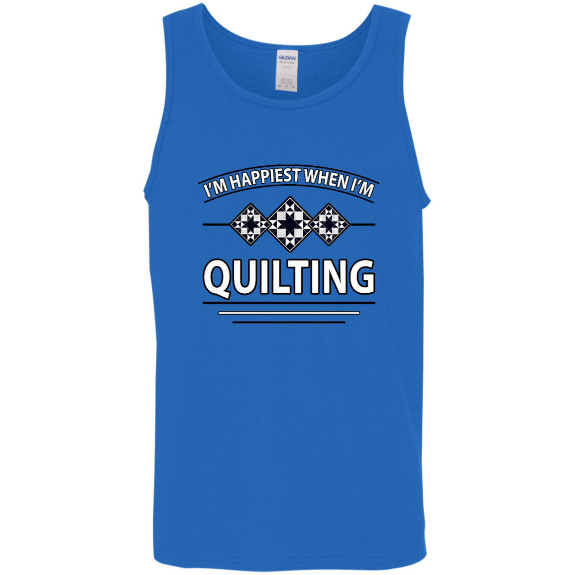 I'm Happiest When I'm Quilting Cotton Tank Top