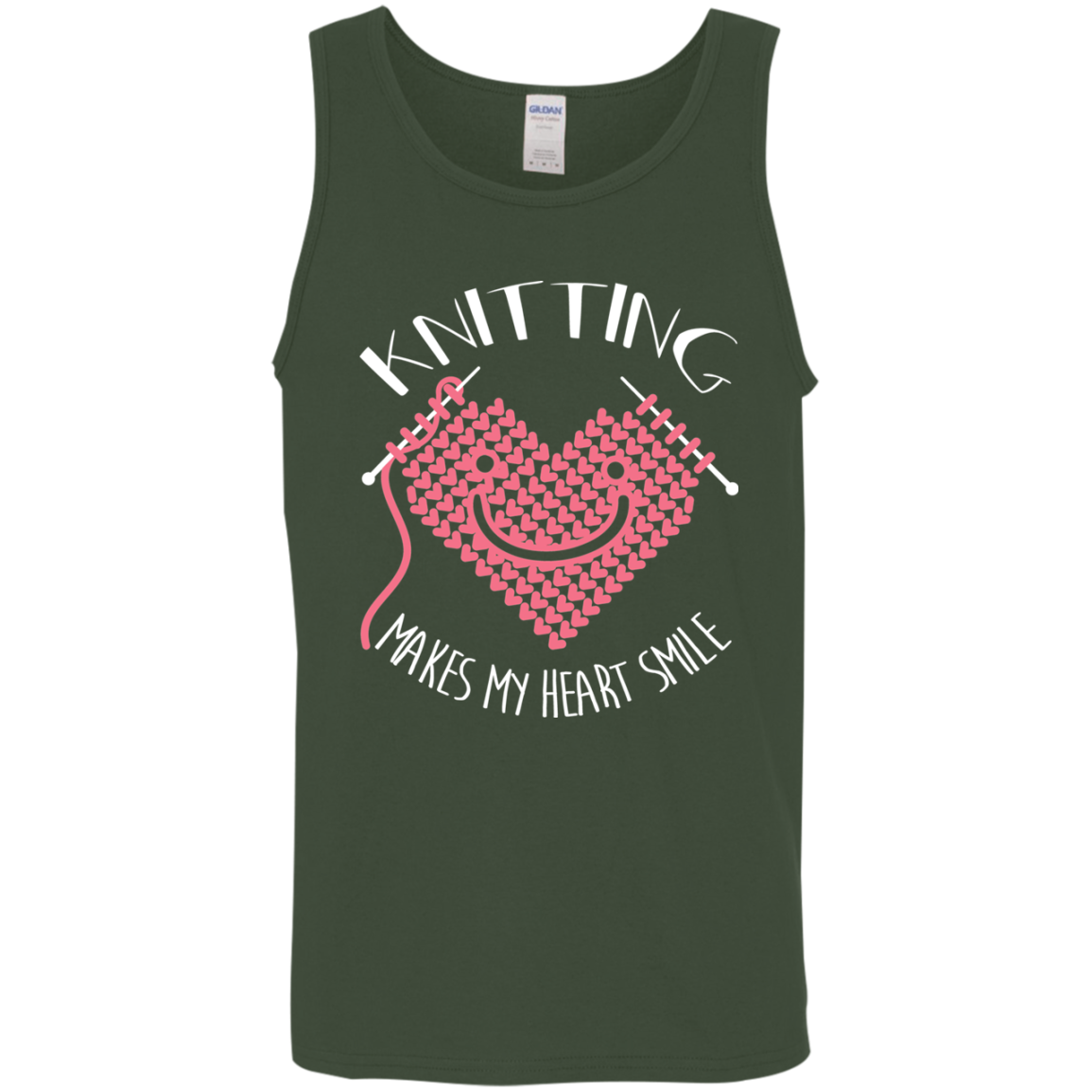 Knitting Makes My Heart Smile Cotton Tank Top