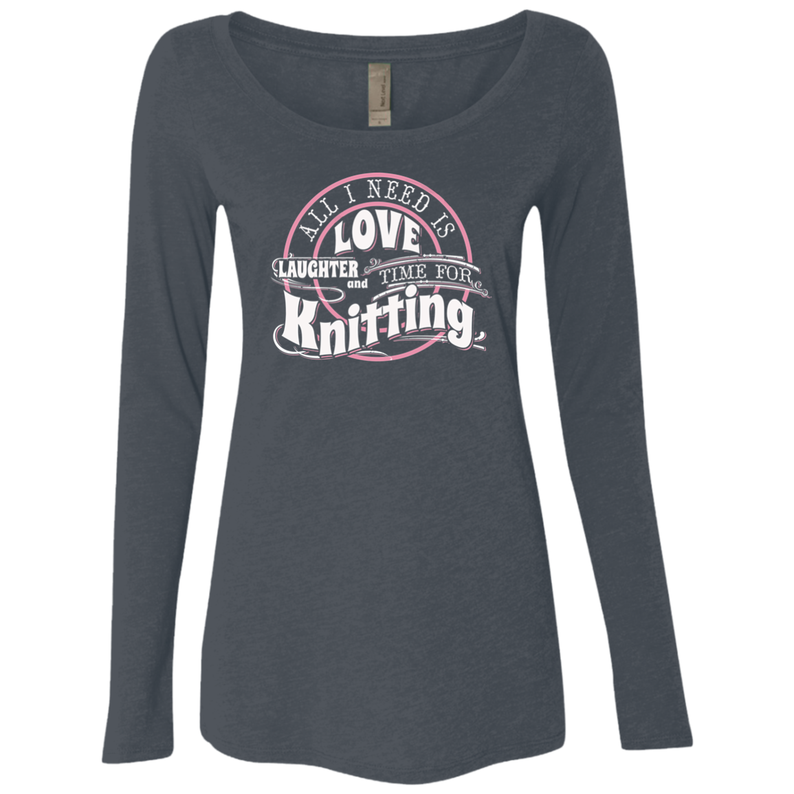 Time for Knitting Ladies Triblend LS Scoop
