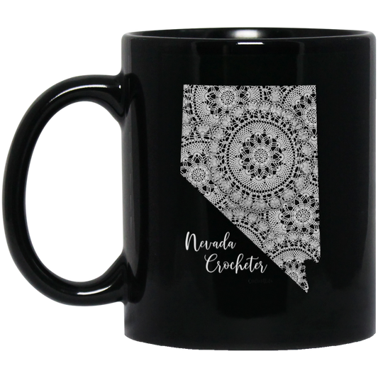 Nevada Crocheter Black Mugs