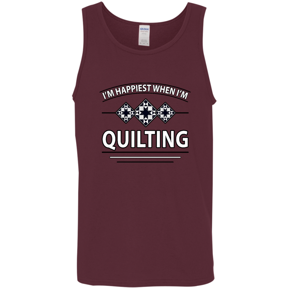 I'm Happiest When I'm Quilting Cotton Tank Top