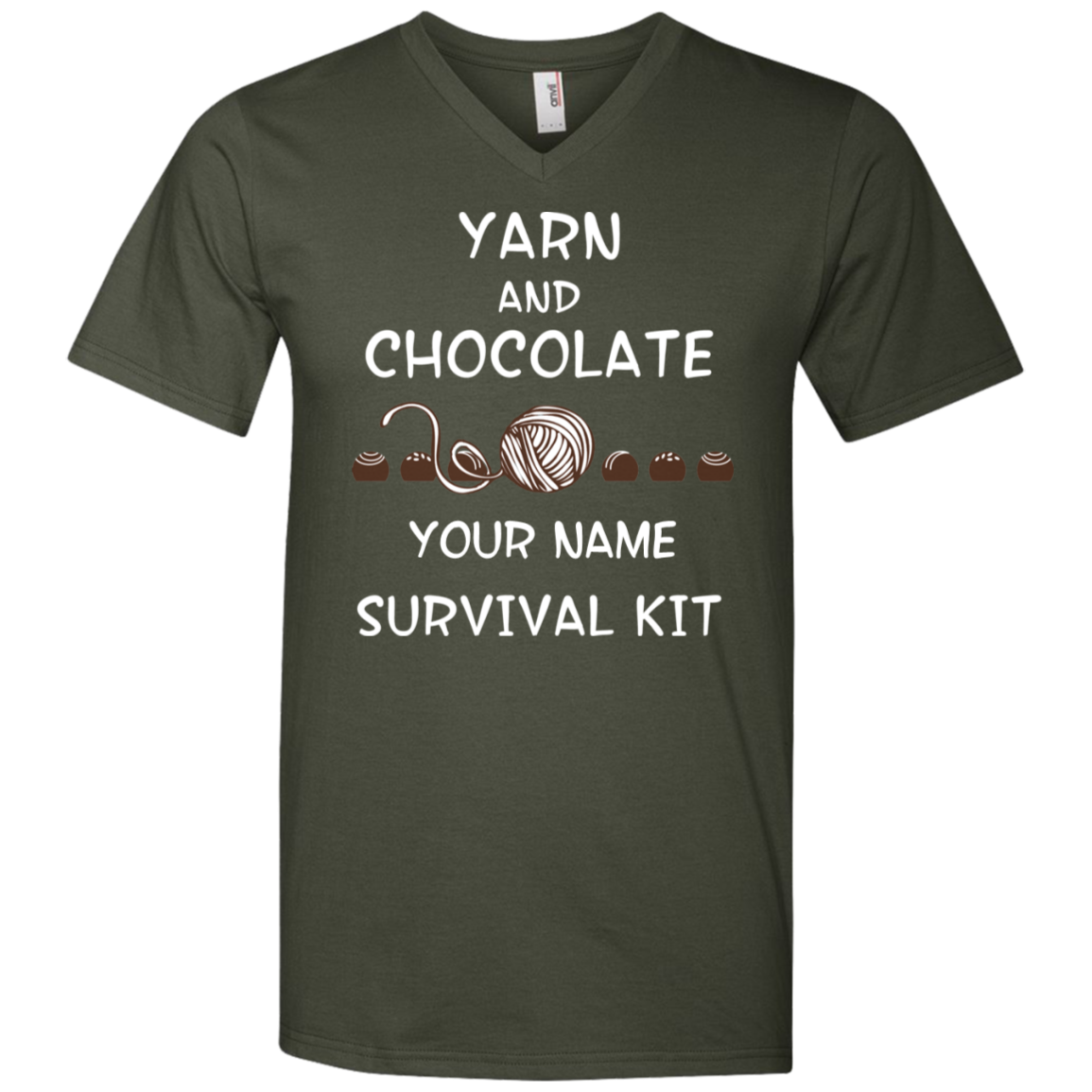 Yarn and Chocolate Survival Kit - Personalized Unisex T-Shirts