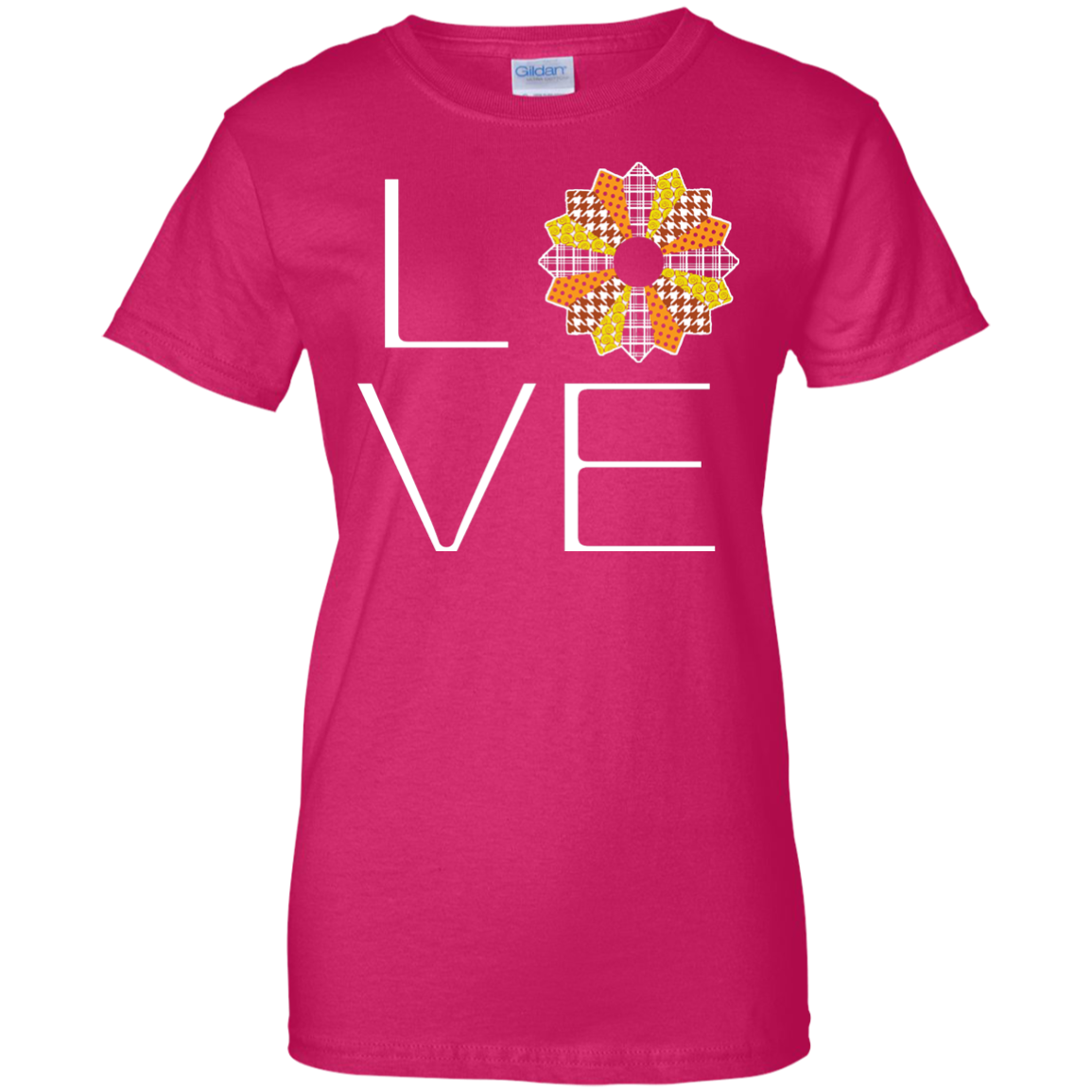 LOVE Quilting (Fall Colors) Ladies Custom 100% Cotton T-Shirt - Crafter4Life - 7