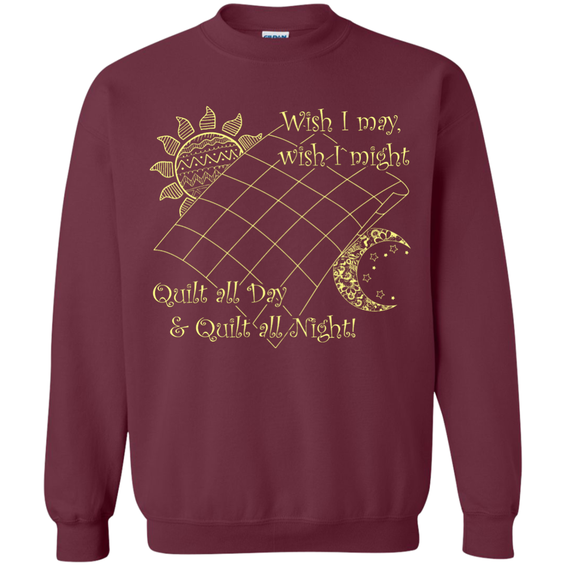 Wish I May Quilt Crewneck Sweatshirts - Crafter4Life - 1
