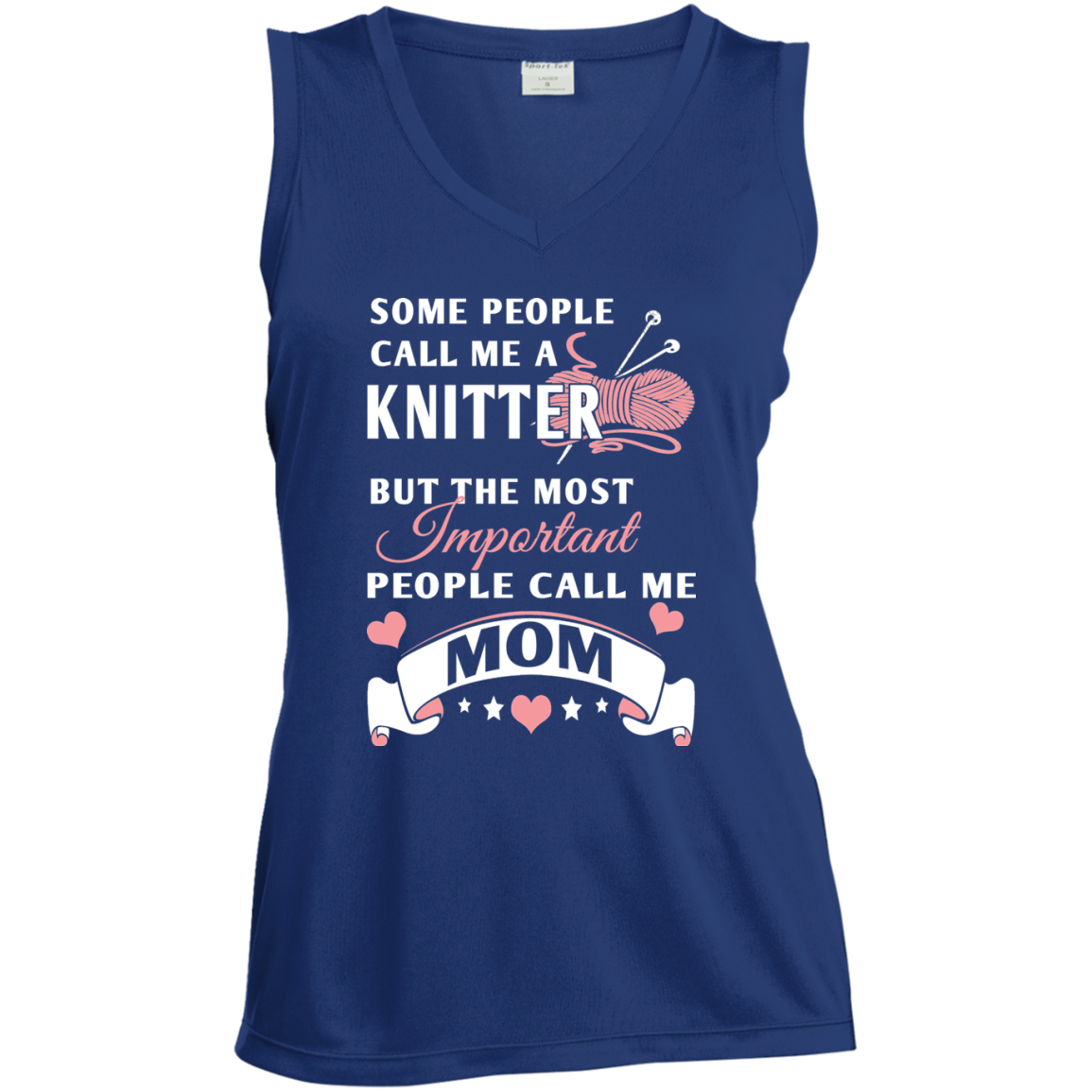 Knitter Mom Ladies' Sleeveless Moisture Absorbing V-Neck