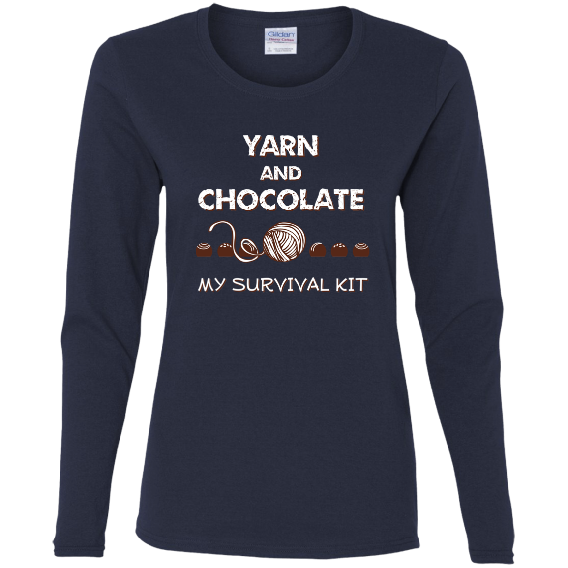 Yarn and Chocolate Ladies Long Sleeve Shirts