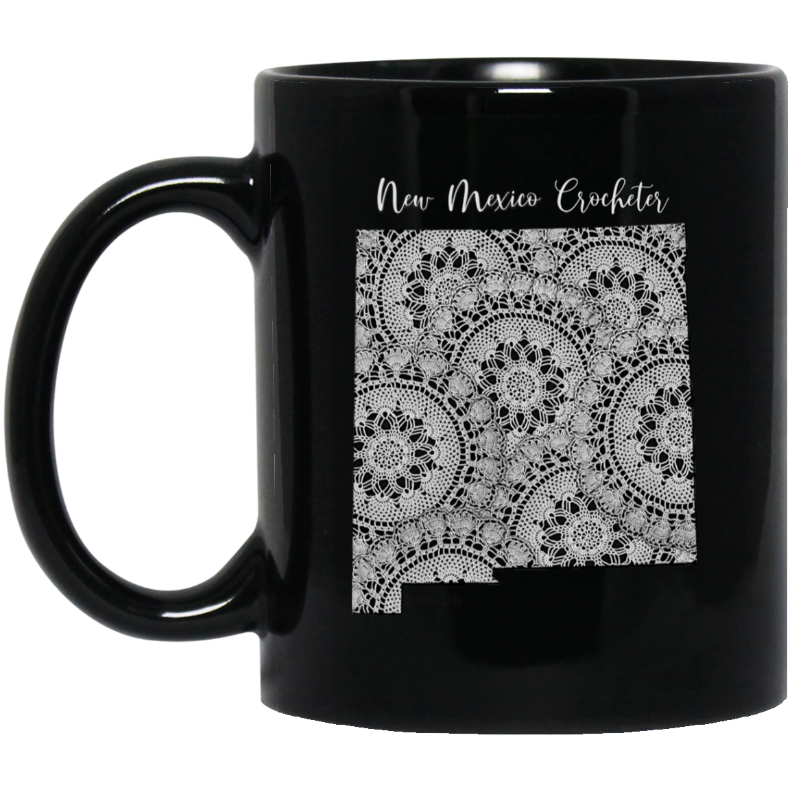 New Mexico Crocheter Black Mugs