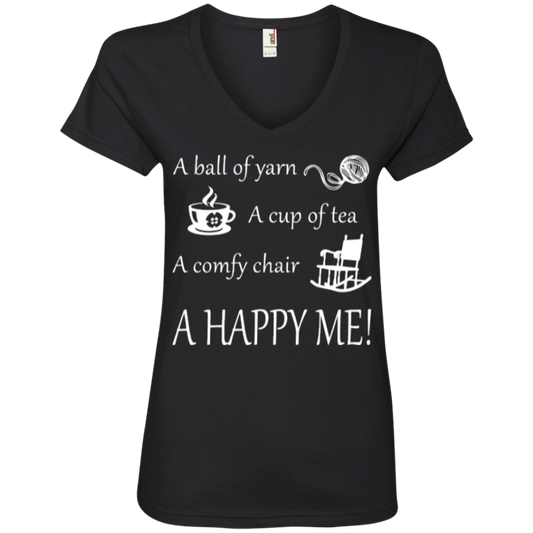 A Happy Me Ladies V-neck Tee - Crafter4Life - 1
