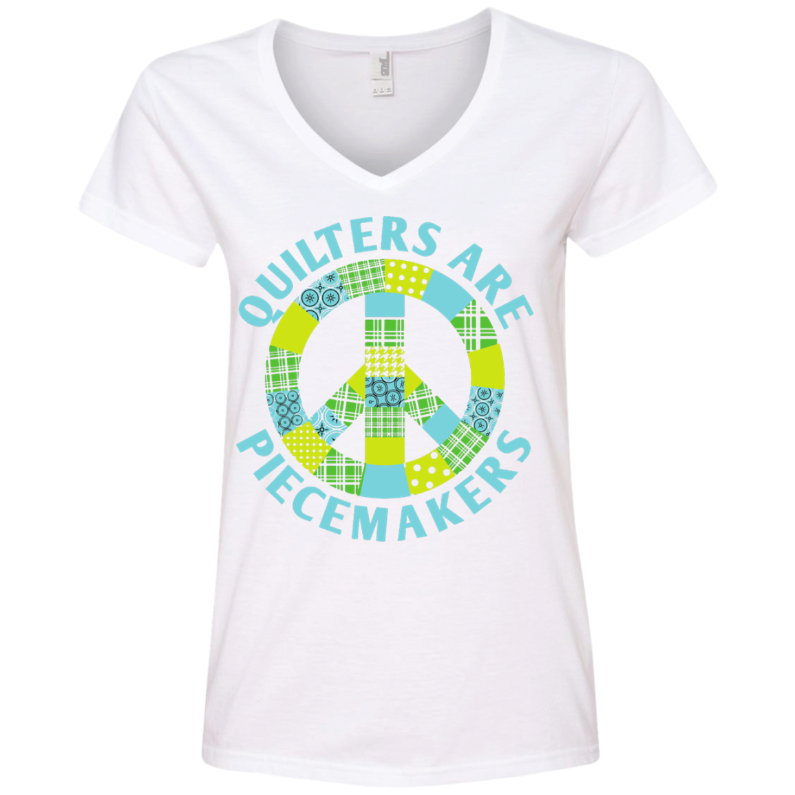 Quilters are Piecemakers Ladies V-Neck Tee - Crafter4Life - 2