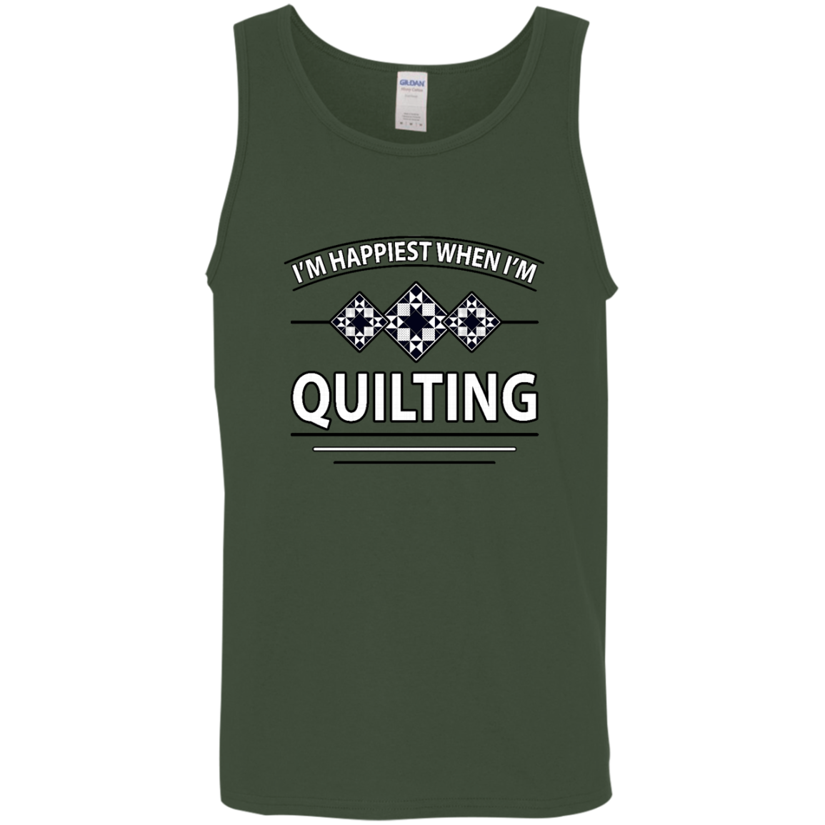 I'm Happiest When I'm Quilting Cotton Tank Top