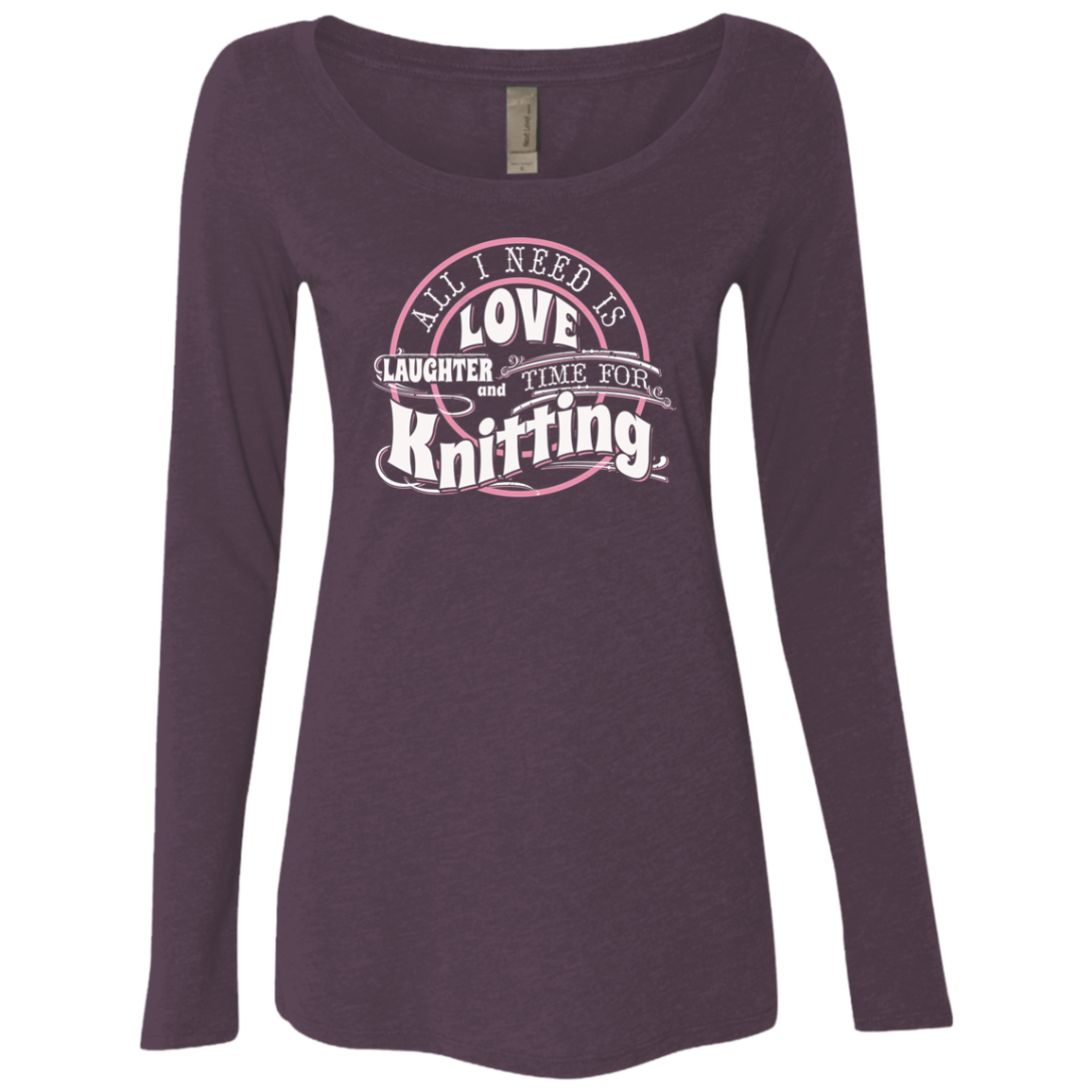 Time for Knitting Ladies Triblend LS Scoop