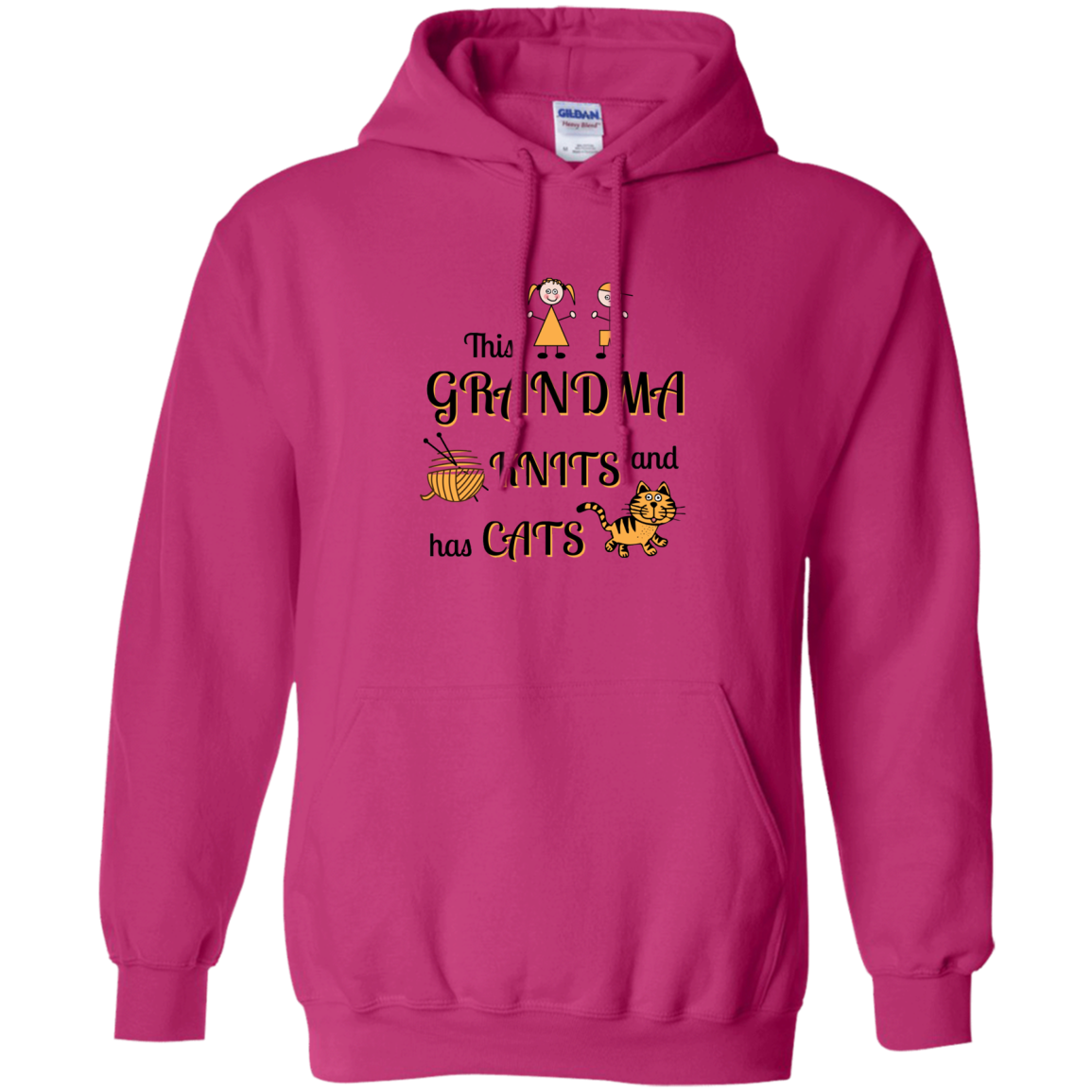 Grandma-Knit-Cats Pullover Hoodie