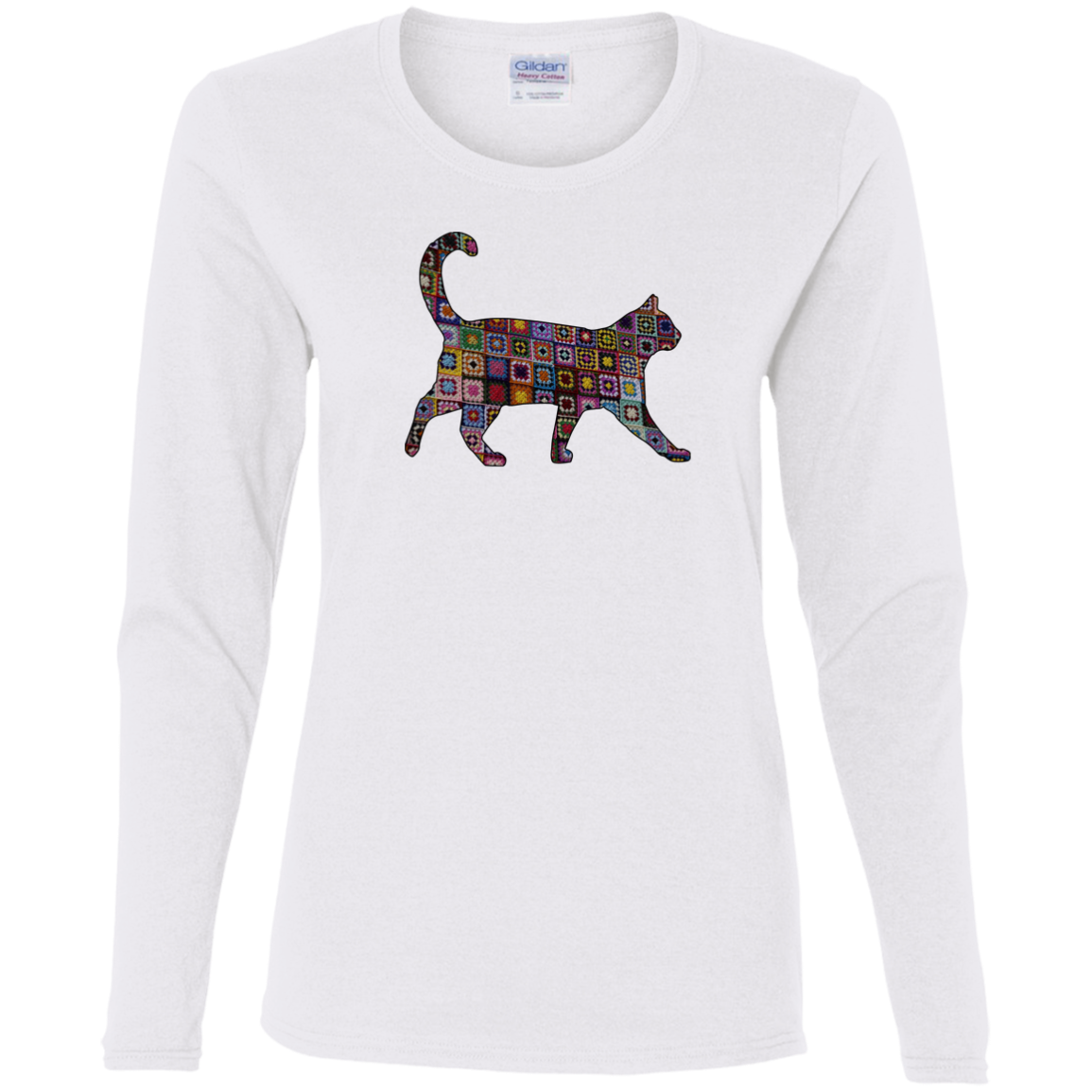 Granny Square Cat Ladies Long Sleeve Shirts