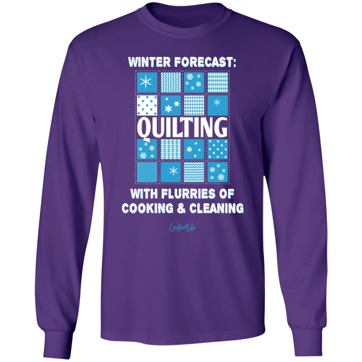 Winter Forecast Quilting Flurries LS Ultra Cotton T-Shirt