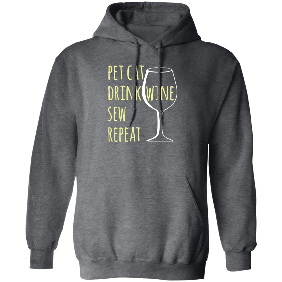 Pet Cat-Drink Wine-Sew Hoodie