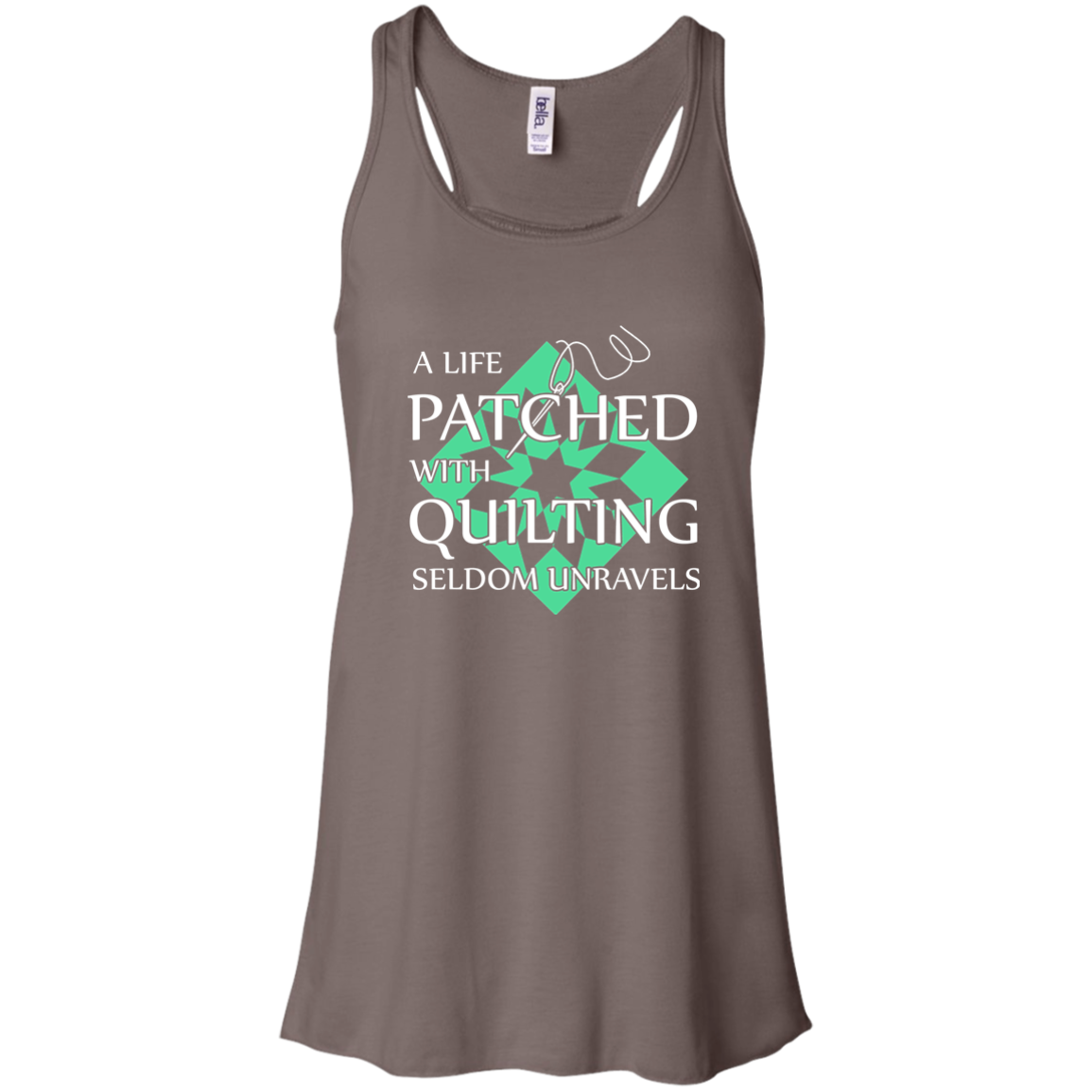 Quilting Seldom Unravels Flowy Racerback Tank