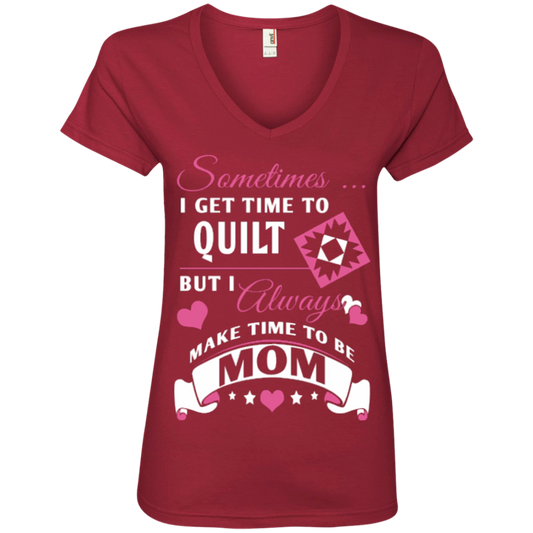 Time-Quilt-Mom Ladies V-neck Tee - Crafter4Life - 4