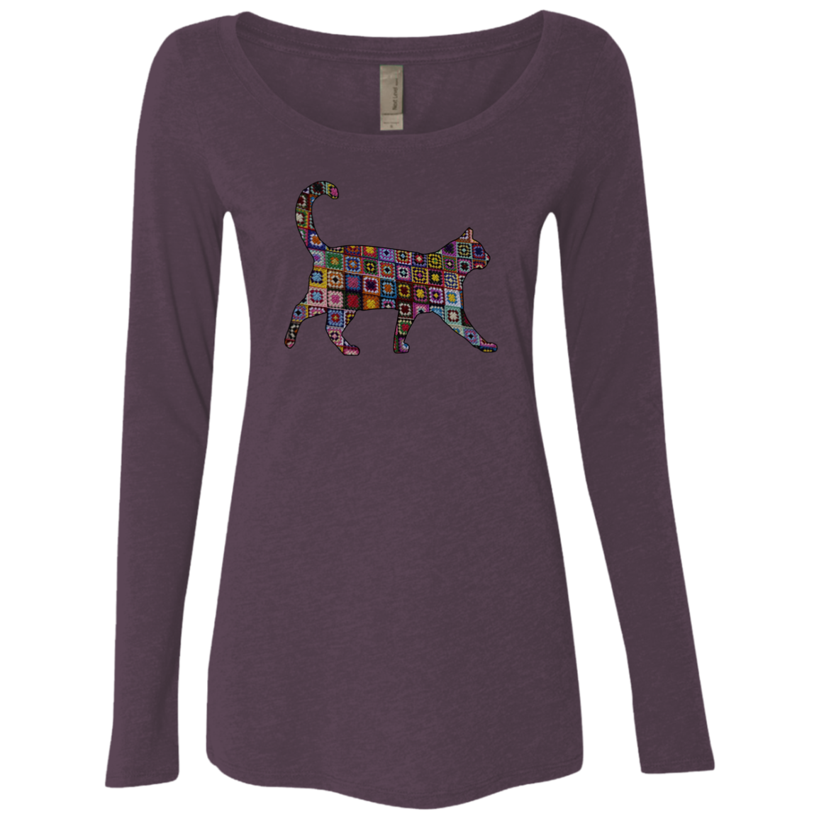 Granny Square Cat Ladies Long Sleeve Shirts