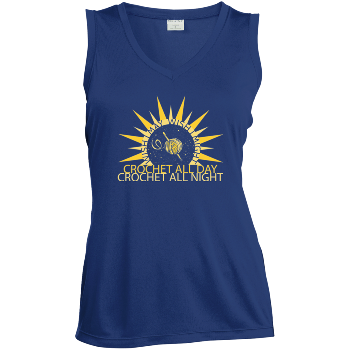 Wish I May Crochet Ladies Sleeveless Moisture Absorbing V-Neck
