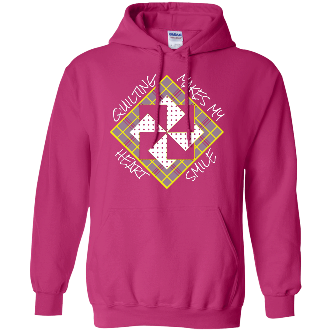 Quilting Makes My Heart Smile Pullover Hoodie