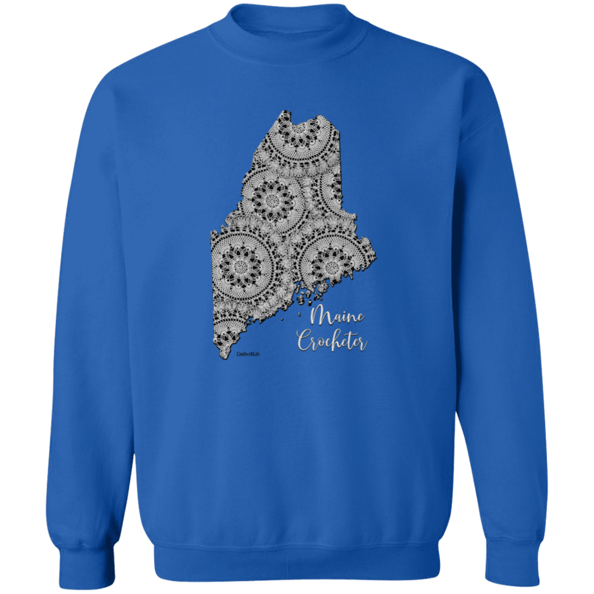 Maine Crocheter Crewneck Pullover Sweatshirt