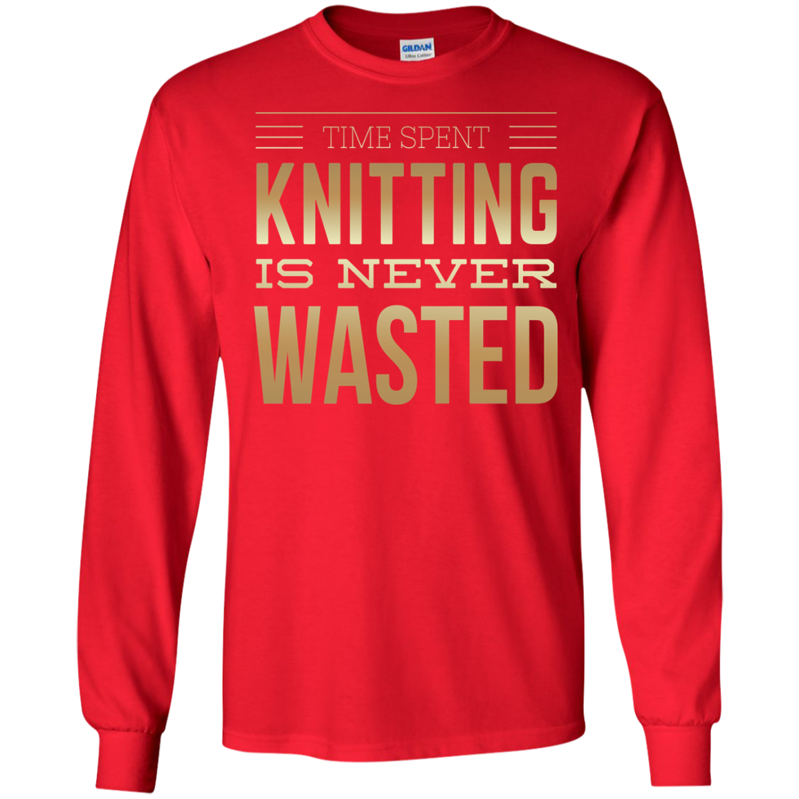 Time Spent Knitting Long Sleeve Ultra Cotton T-Shirt - Crafter4Life - 1