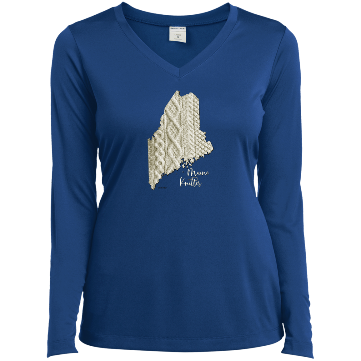 Maine Knitter Ladies' LS Performance V-Neck Shirt