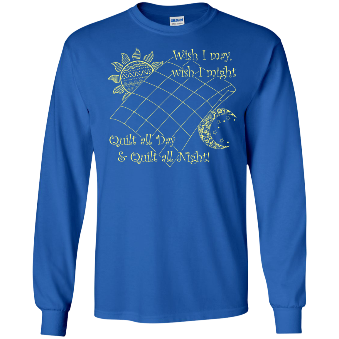 Wish I May Quilt Long Sleeve Ultra Cotton T-Shirt - Crafter4Life - 1