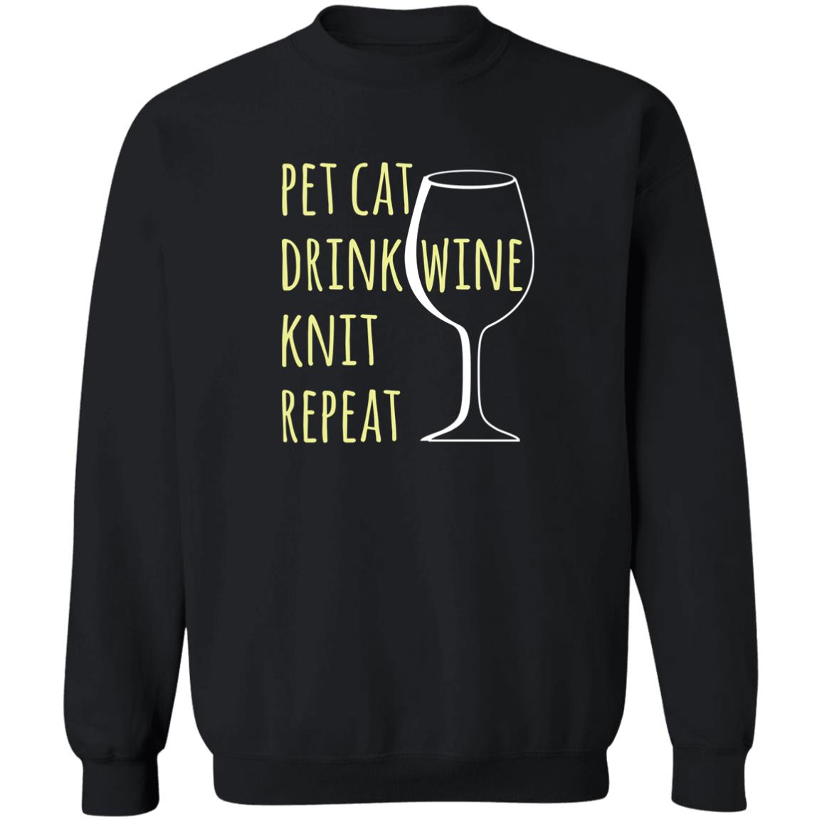 Pet Cat-Drink Wine-Knit Sweatshirt