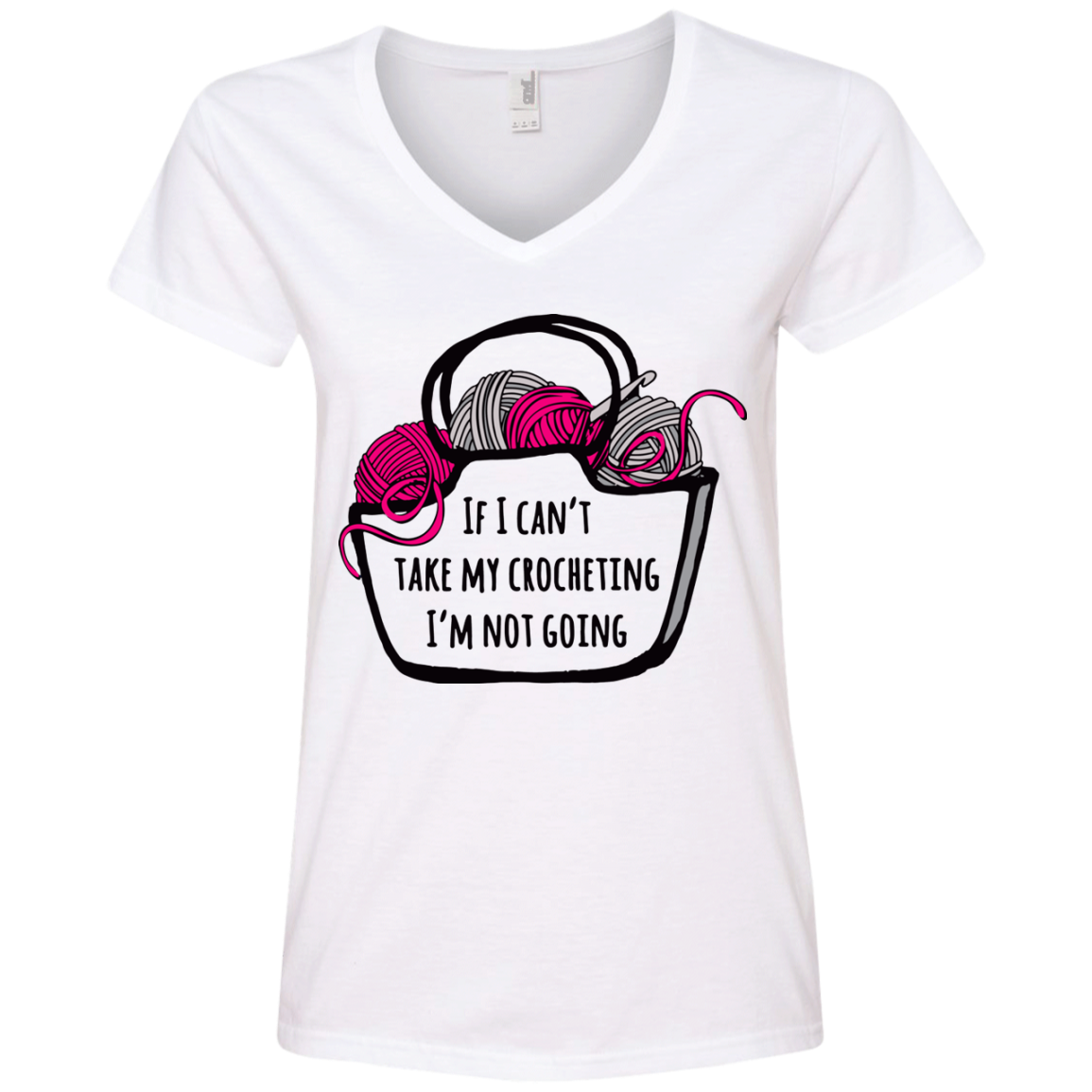 If I Can't Take My Crocheting Ladies' V-Neck T-Shirt