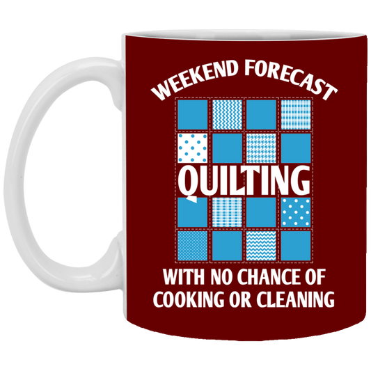 Weekend Forecast Quilting White Mugs