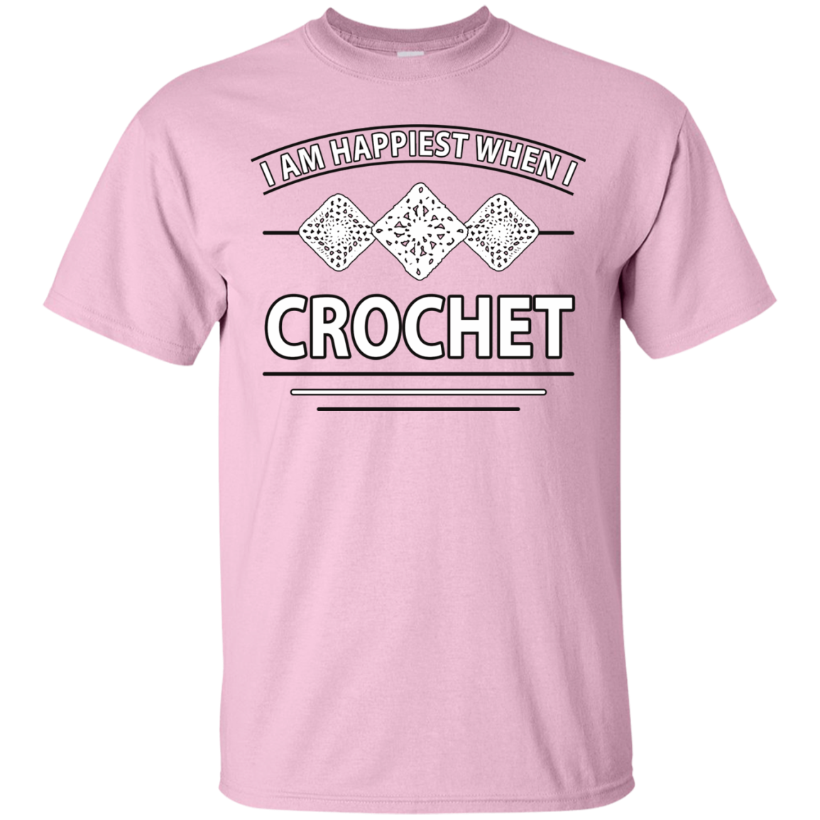 I Am Happiest When I Crochet Custom Ultra Cotton T-Shirt - Crafter4Life - 8