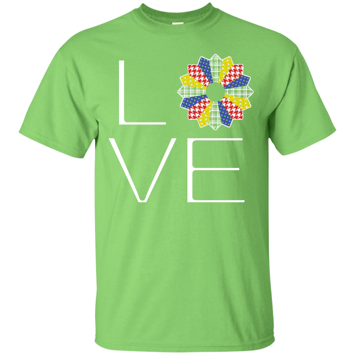 LOVE Quilting (Primary Colors) Custom Ultra Cotton T-Shirt - Crafter4Life - 5