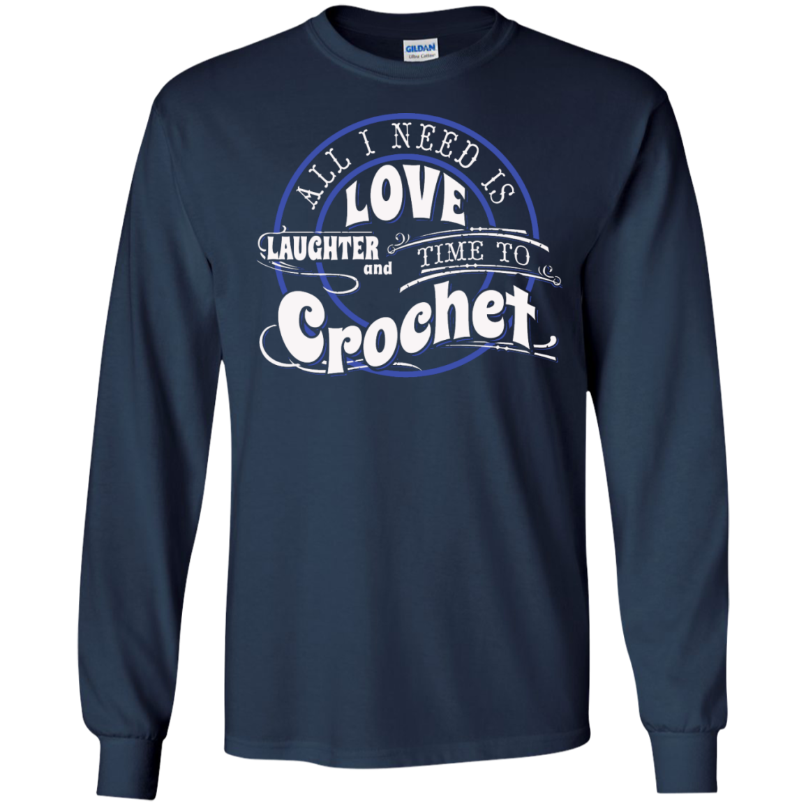 Time to Crochet Long Sleeve Ultra Cotton T-Shirt - Crafter4Life - 11