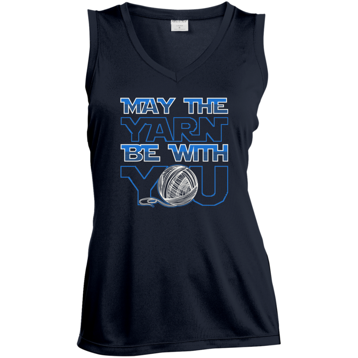 May the Yarn be with You Ladies Sleeveless Moisture Absorbing V-Neck