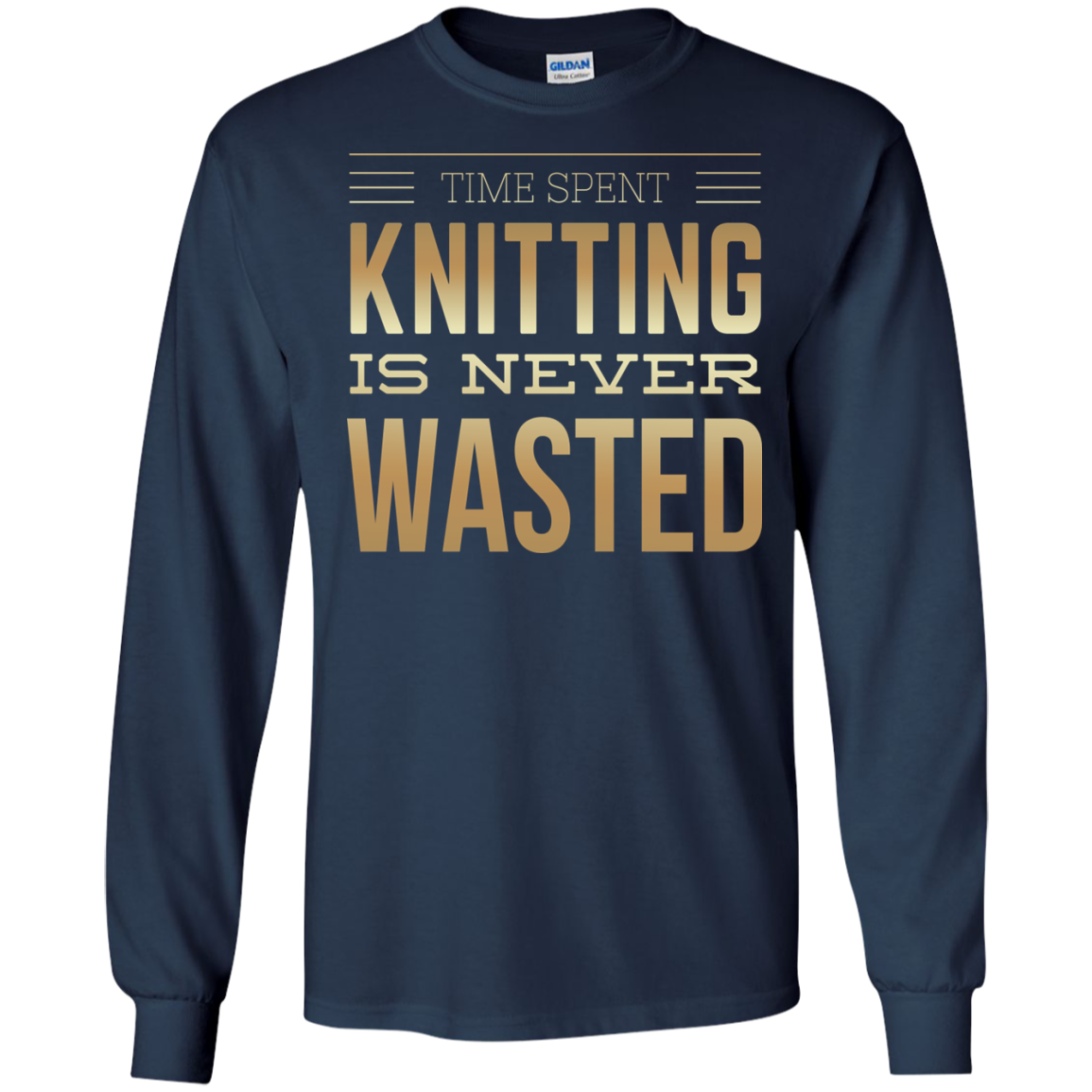 Time Spent Knitting Long Sleeve Ultra Cotton T-Shirt - Crafter4Life - 6