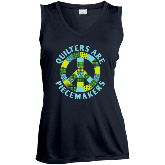 Quilters are Piecemakers Ladies Sleeveless V-Neck - Crafter4Life - 1