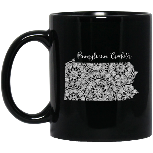 Pennsylvania Crocheter Black Mugs