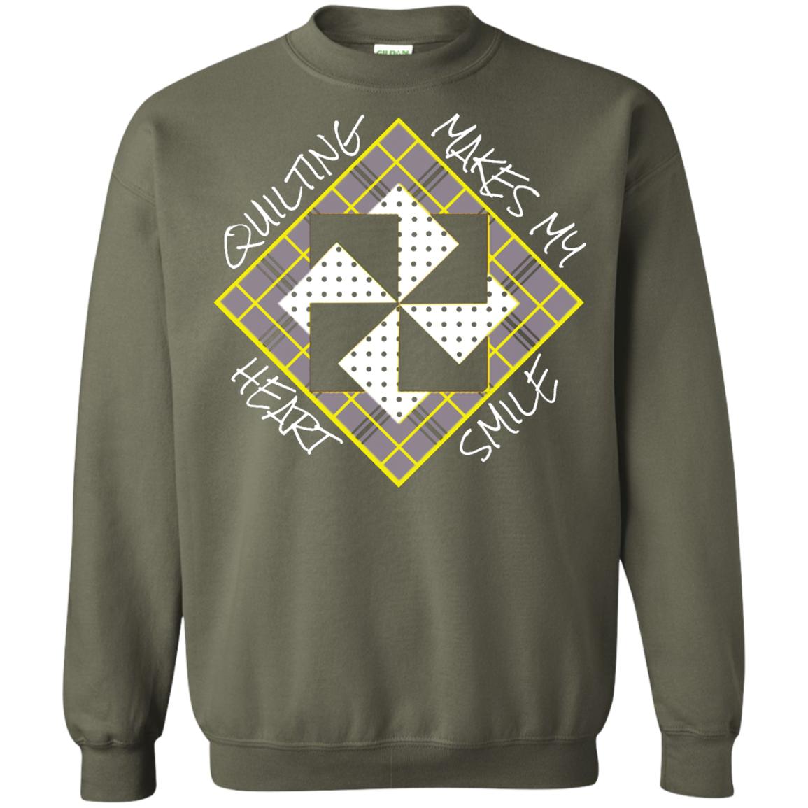 Quilting Makes My Heart Smile Crewneck Sweatshirt