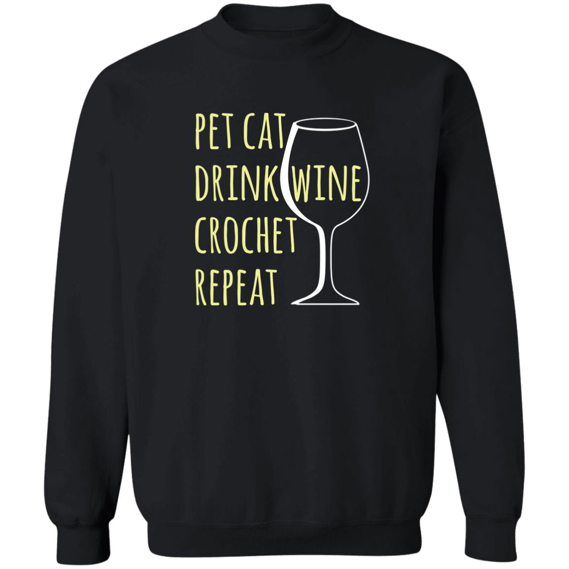 Pet Cat-Drink Wine-Crochet Sweatshirt
