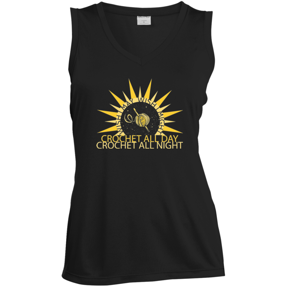 Wish I May Crochet Ladies Sleeveless Moisture Absorbing V-Neck