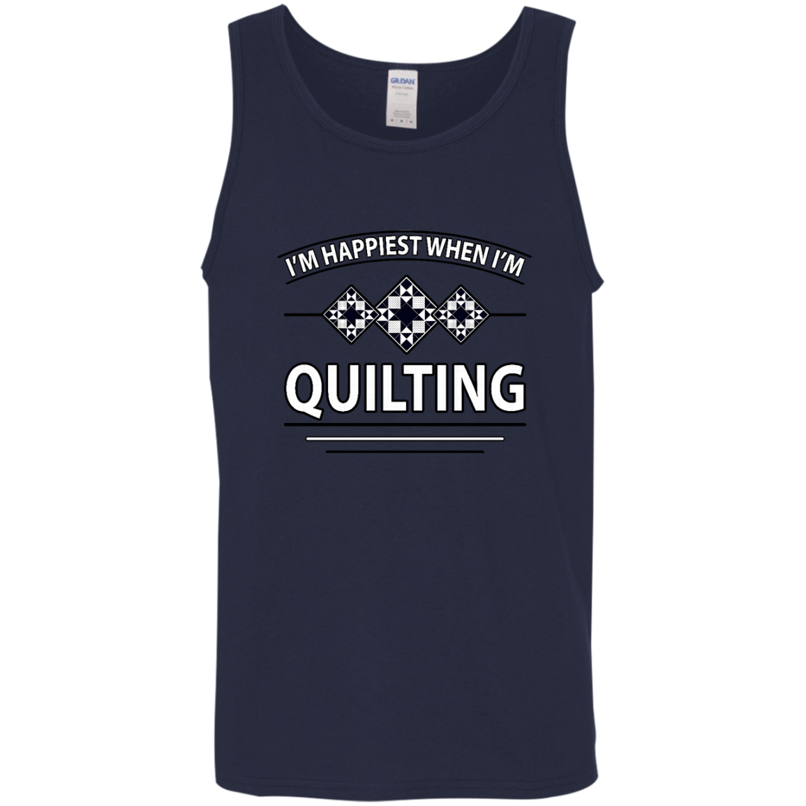 I'm Happiest When I'm Quilting Cotton Tank Top