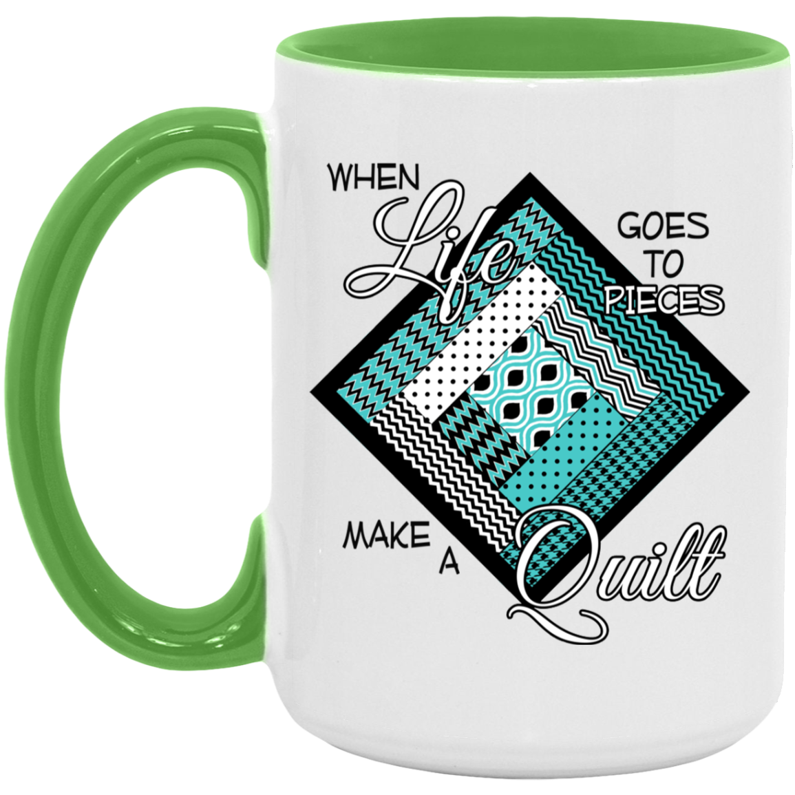 Make a Quilt (Turquoise) Mugs